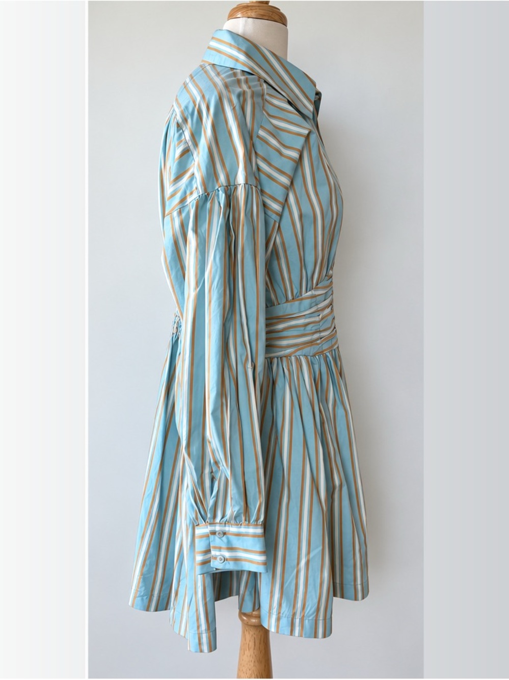 Anthropologie Striped High Low A-Line Mini Shirt Dress M NWT - Picture 4 of 16